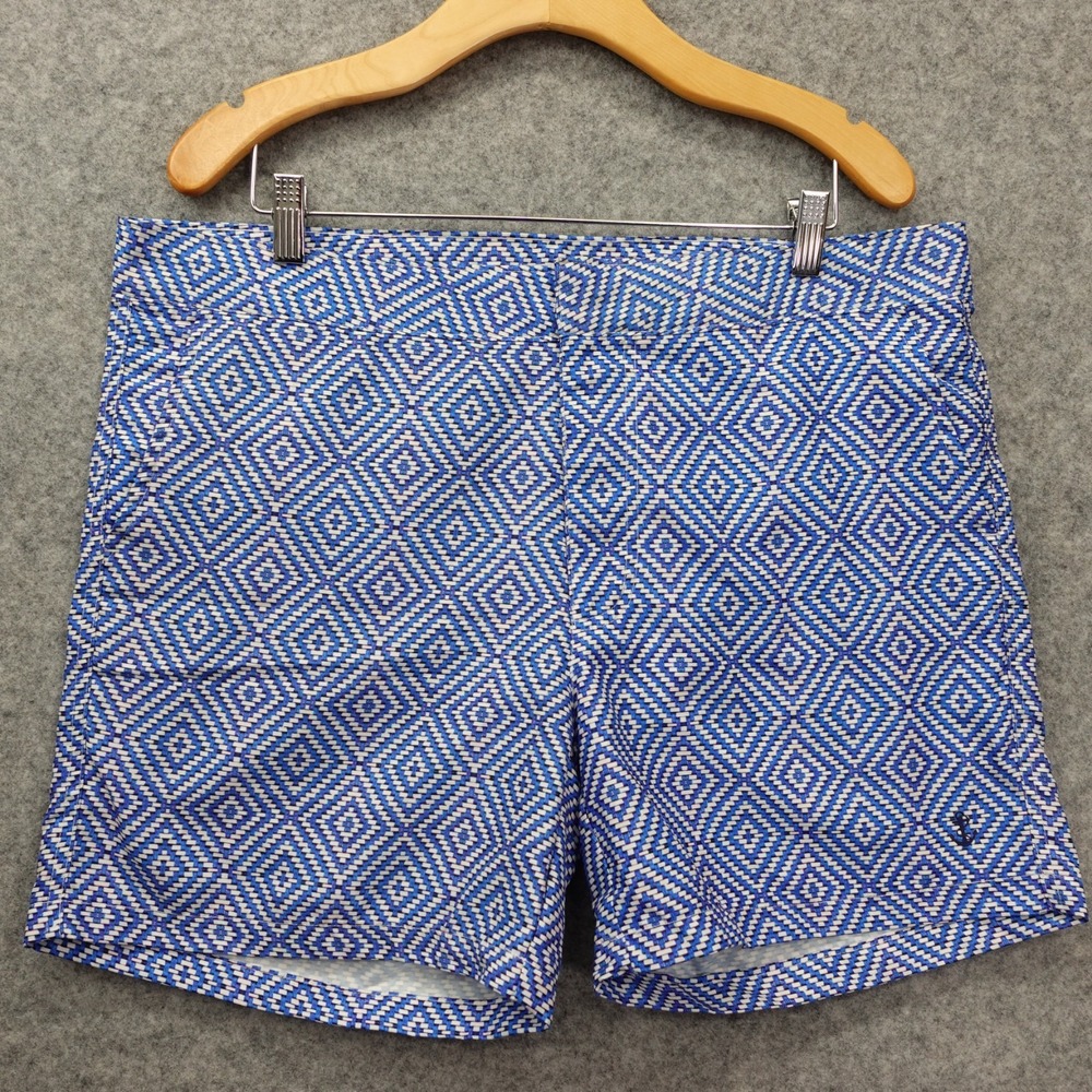 Retromarine New York Swim Trunks Mens XL Blue Diamond Weave Beach‎ Shorts 39x4